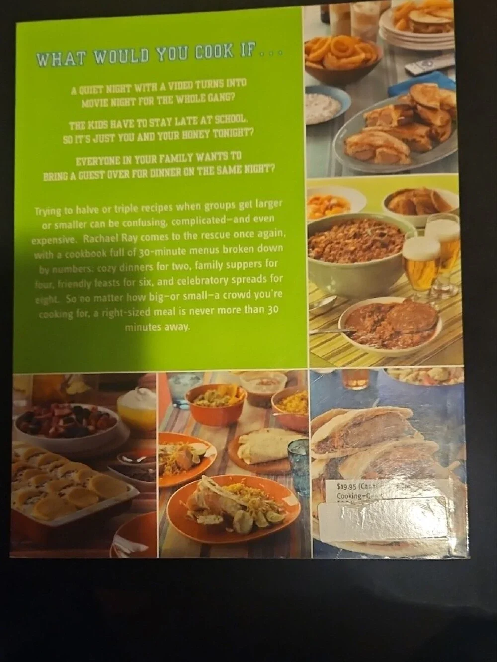 Rachael Ray Cookbook with Green Cover and Blue Title Accents